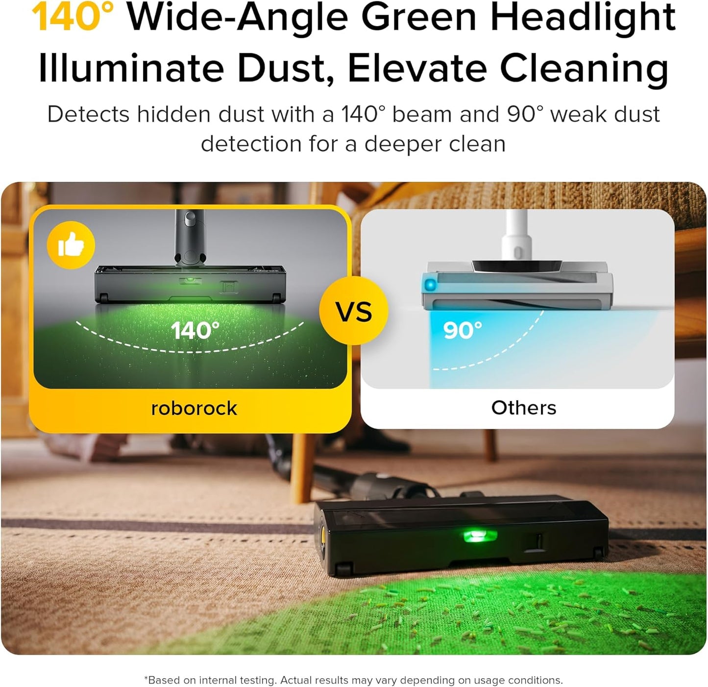 roborock H60 Ultra Cordless Stick Vacuum Cleaner, Upgraded 210AW Suction Stick Vacuum with 90-Min Runtime, 90° Bendable Tube, LED Dust Detection, Vacuum Cleaners for Carpets, Hard Floors & Pet Hair