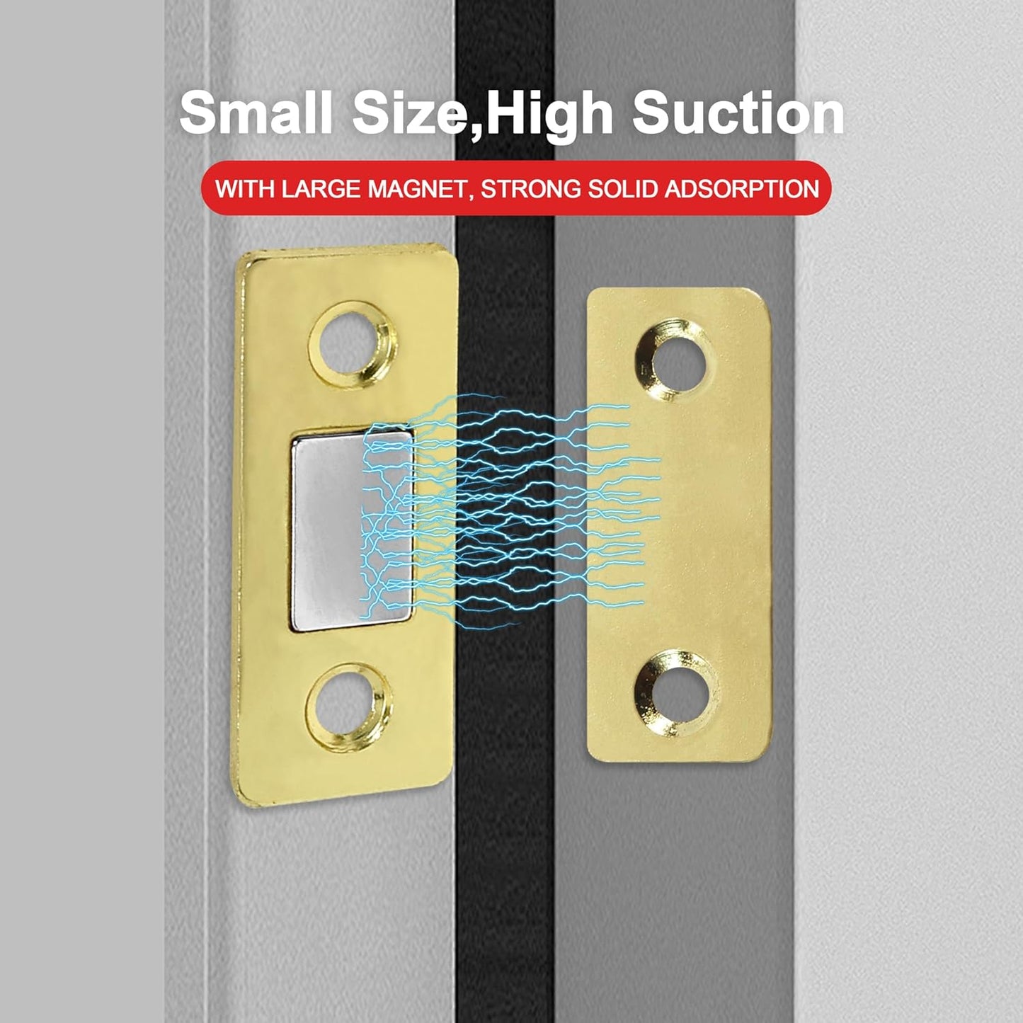 Cabinet Magnetic Catch, 20 Pack Gold Ultra Thin Magnetic Cabinet Door Catch, Adhesive Cabinet Magnets for Kitchen Drawer Cabinet Door Closet, Concealed Strong Magnetic Cabinet Latch
