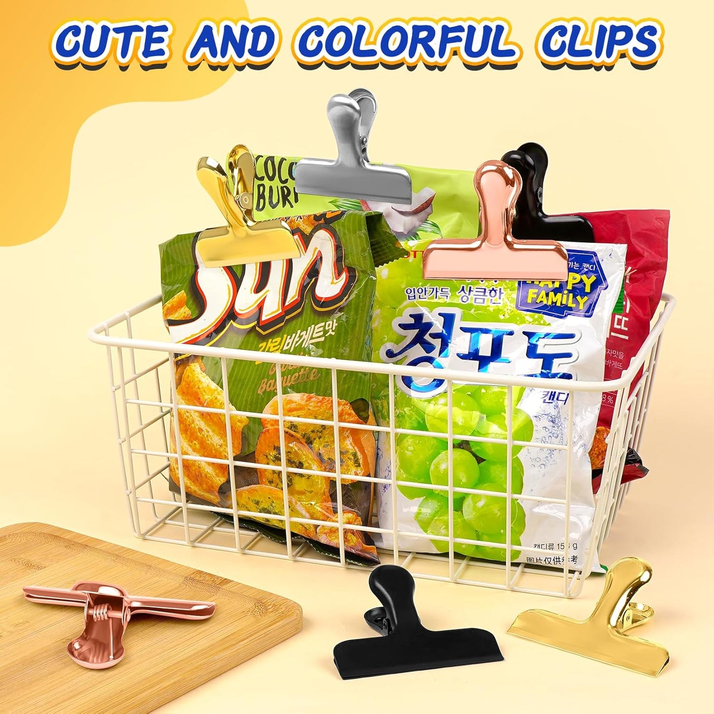 VNDUEEY 12 Pack Stainless Steel Chip Clips, Bag Clips for Food, Heavy Duty Chip Clip for Kitchen and Office to Seal Coffee Bags, Paper Sheets, Metal Clip Air Tight Seal-3 Inches, Black