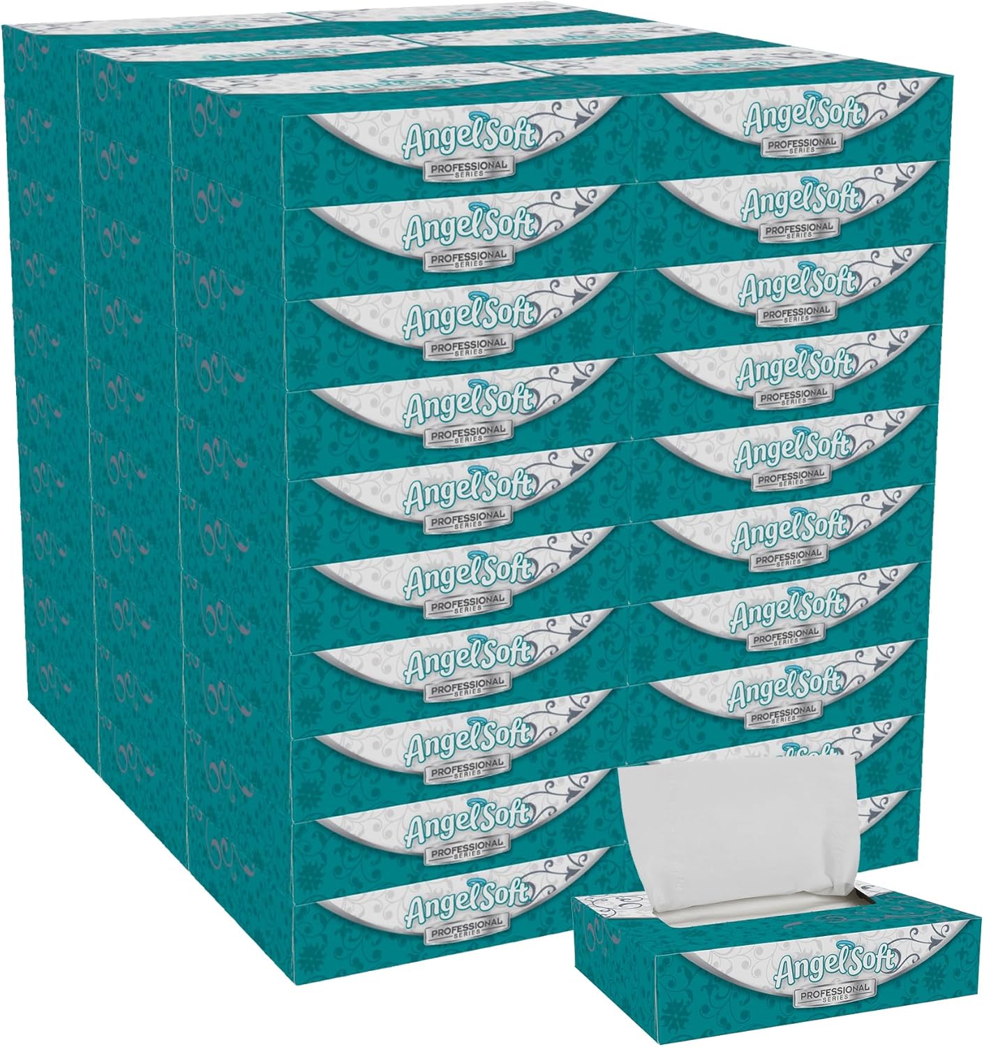 Georgia-Pacific Angel Soft Professional Series 2-Ply Facial Tissue (48550), 50 Sheets Per Box, 60 Tissue Flat Boxes Per Bulk Case