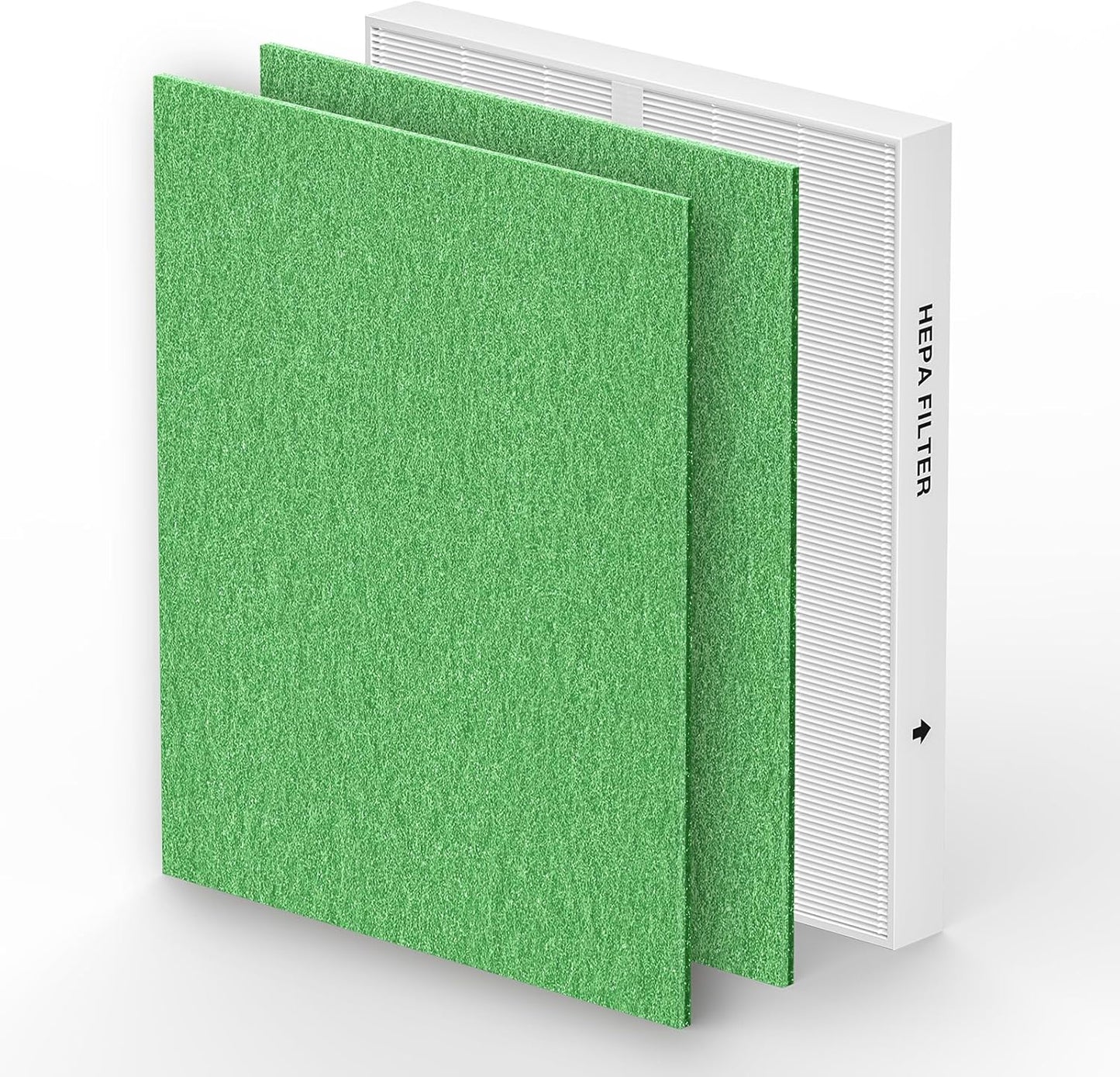 AP-1512HH & 200M Pollen Filter Set for Coway Airmega AP-1512HH and Airmega 200M Air Purifi-ers, 2 Pollen Filters and 1 HEPA Filter, 3 Pack, Light Green