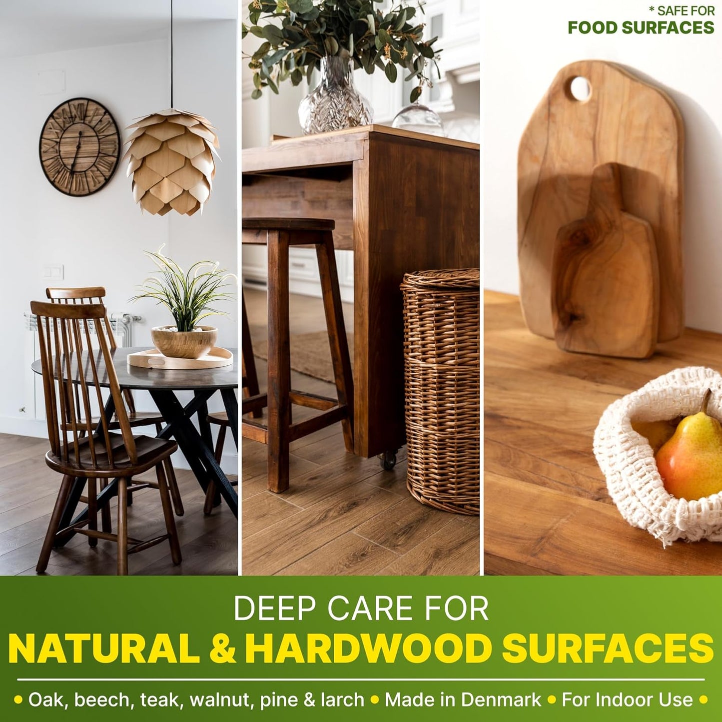 Nordicare Wood Oil Colorless - Premium Walnut Oil, Teak Oil, Wood Oil Furniture for Oak, Beech, Teak, Walnut, Pine, Larch - Natural Furniture Wood Oil - Made in Denmark - for Indoor Use (16.9 oz)