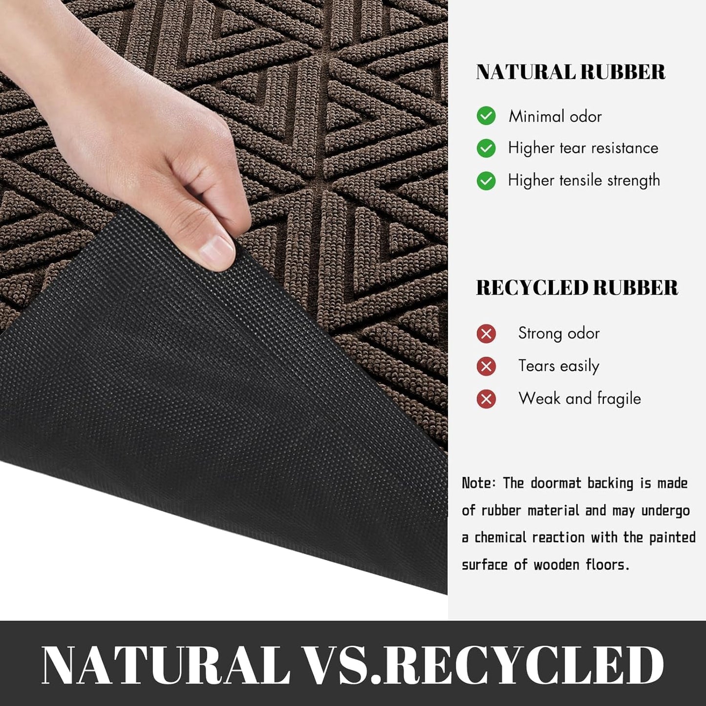 Yimobra Front Door Mat Outside Entrance 72 x 24, Waterproof and Washable Outdoor Mat, Non Slip Rubber Backing, Heavy Duty Welcome Matt for Home Entry Floor Porch Garage Office, Low Profile, Brown