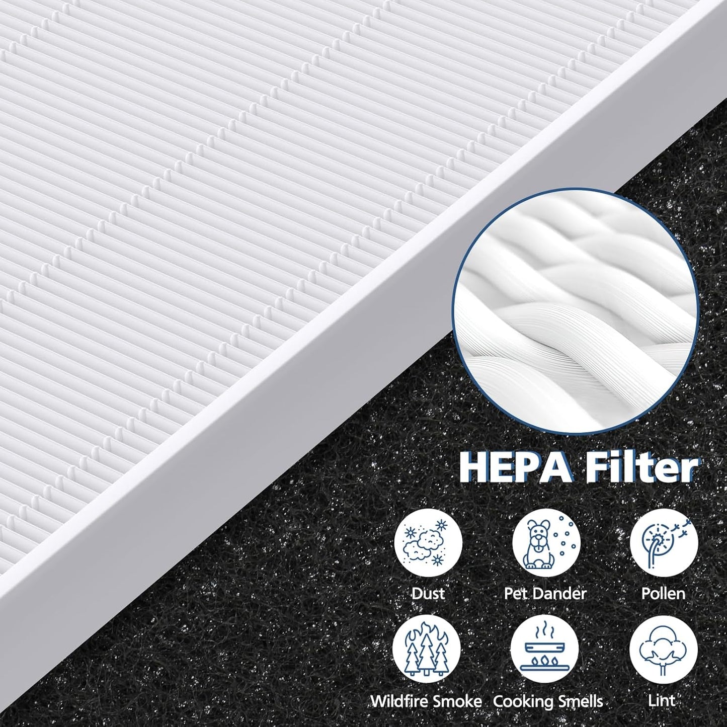C545 HEPA Replacement Filter S Compatible with Winix C545 Air Purifier, Replaces Part 1712-0096-00 and 2522-0058-00, 1 HEPA Filter + 4 Activated Carbon Filters, 1 Pack