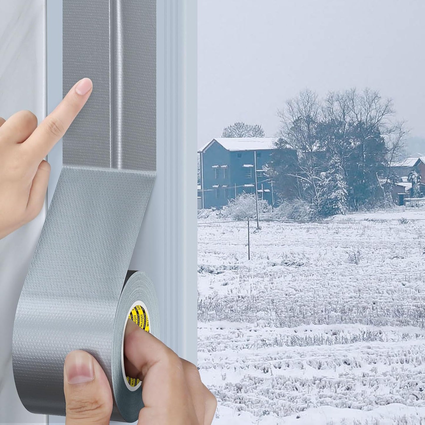 Cloth Duct Window Seal Strip Tape for Winter, 1.89in x 33FT, Weather Stripping Sealing Insulation Tape for Windows and Door, Easy Tear Sealer Draft Blocker Silver