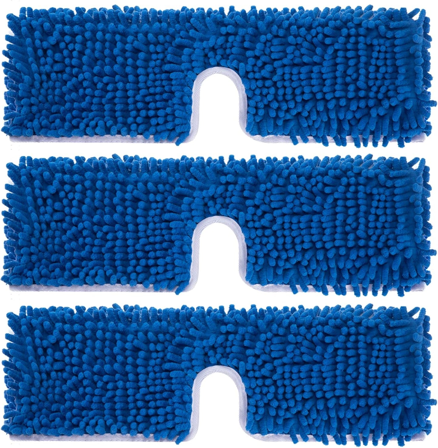 3 Pack Mop Heads Replacement Compatible for Oceda Dual-Action Flip System, Dry and Wet Used, Chenille Double Sided Mop Refills Head for Most Hardwood Floors
