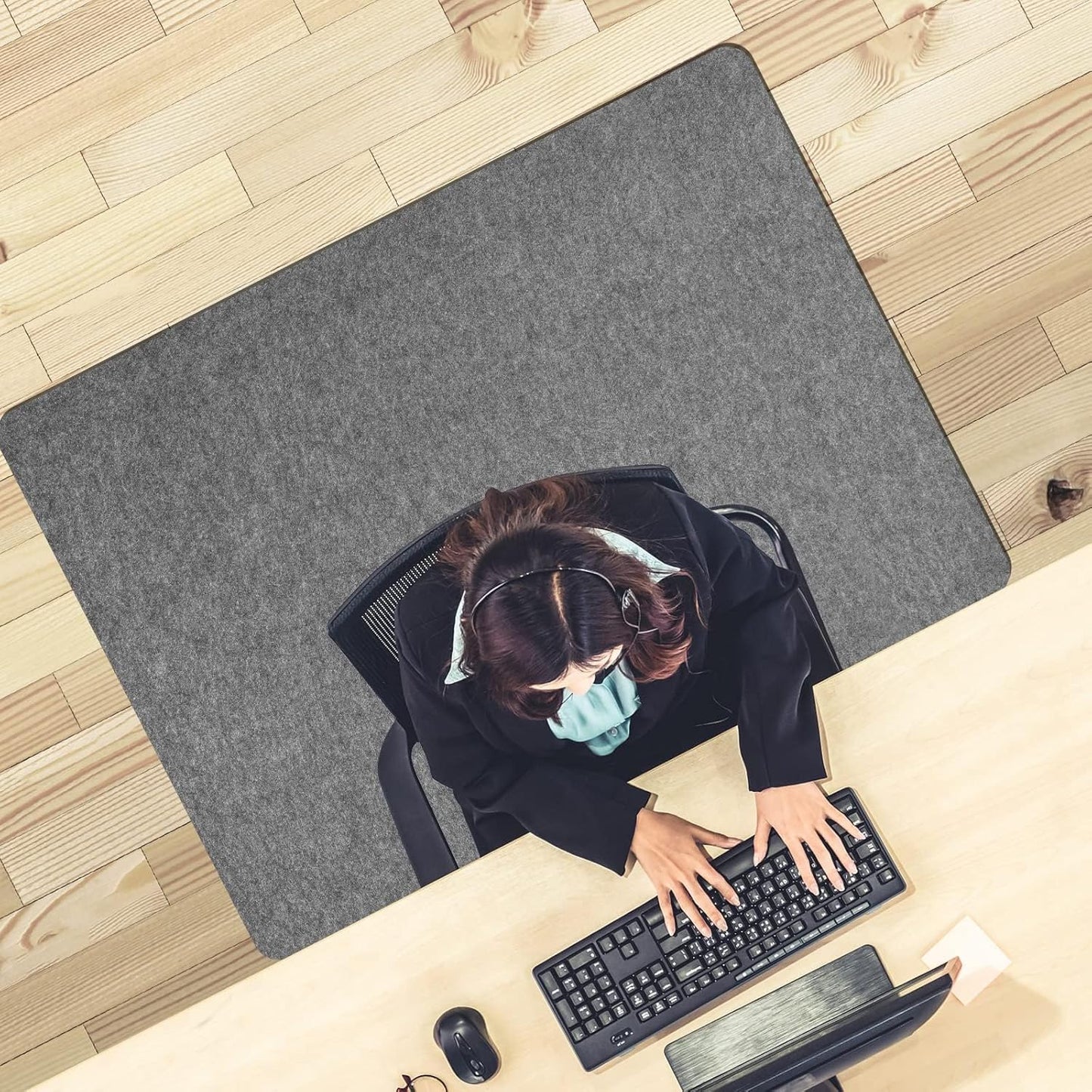 Placoot Desk Chair Mat for Hardwood Floor & Tile 55"x35" Office Chair Mat for Rolling Chairs Large Anti-Slip-Recyclable Material Computer Chair Mat Rug for Office/Home