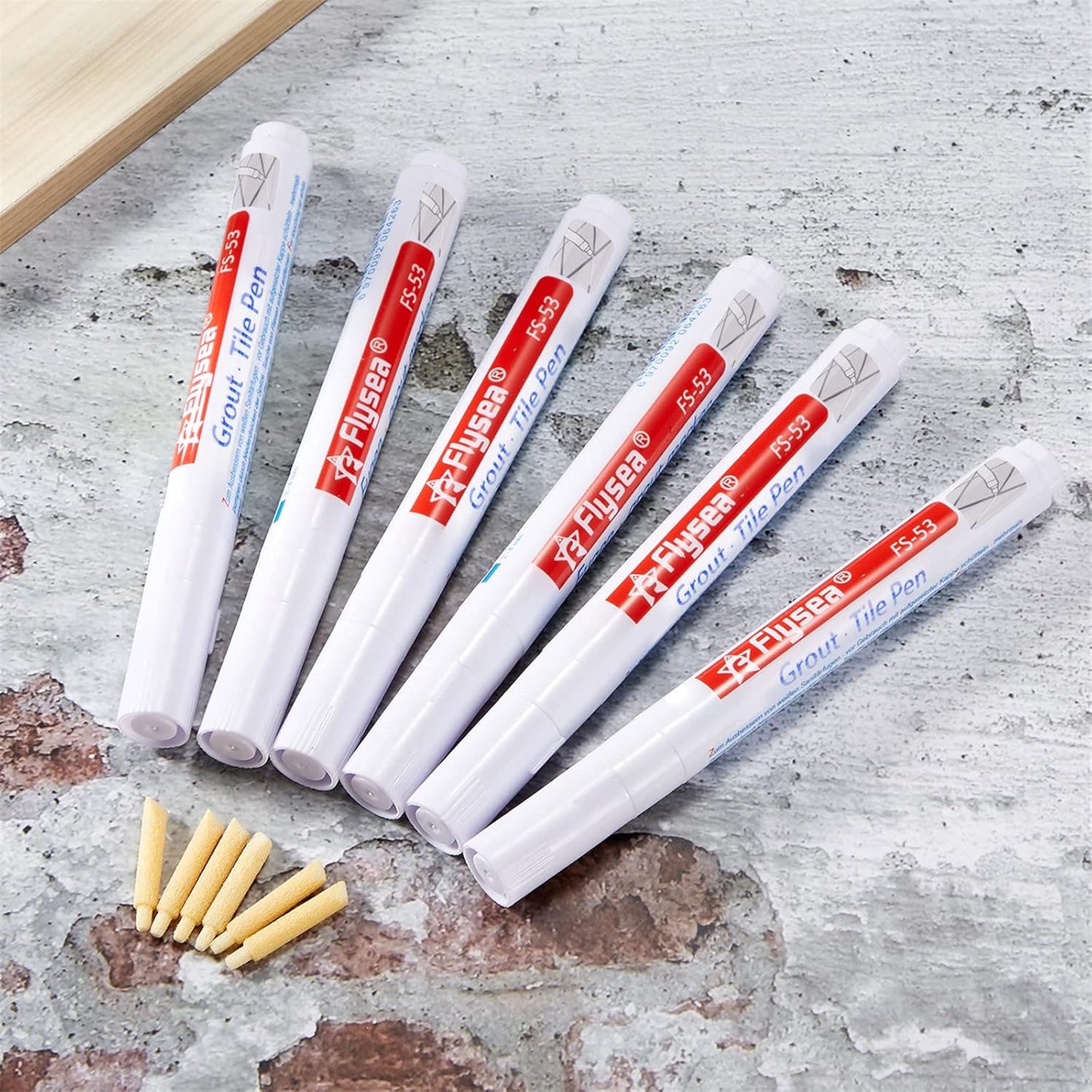 12 Pieces Grout Tile Pen Grout Restorer Pen Renew Repair Marker for Tile Wall Floor (White)