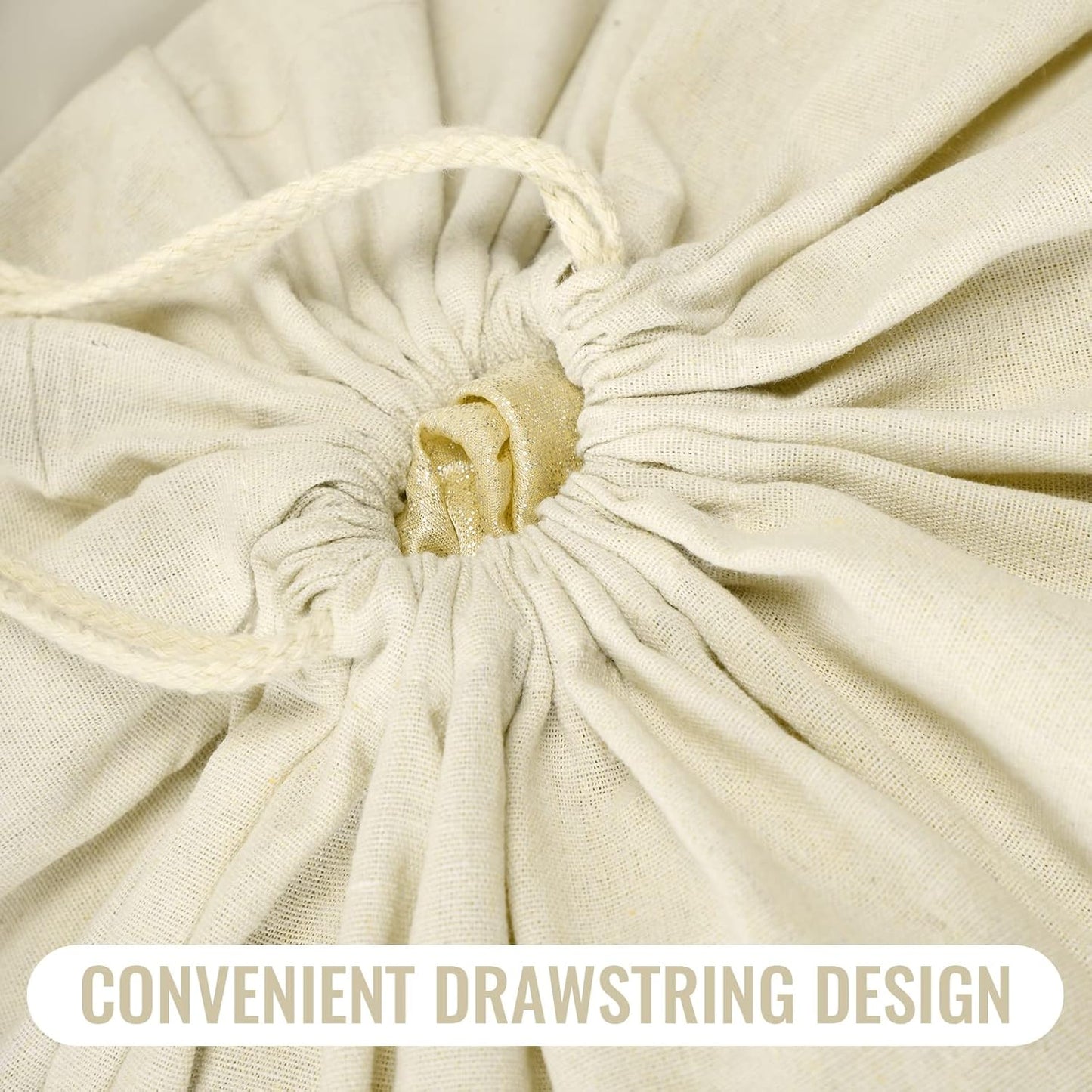 4 Pieces 28" x 36" Canvas Laundry Bags Bulk Large Cotton Laundry with Drawstring Heavy Duty Hamper Liner Washable Dirty Clothes Santa Bag for Travel Household