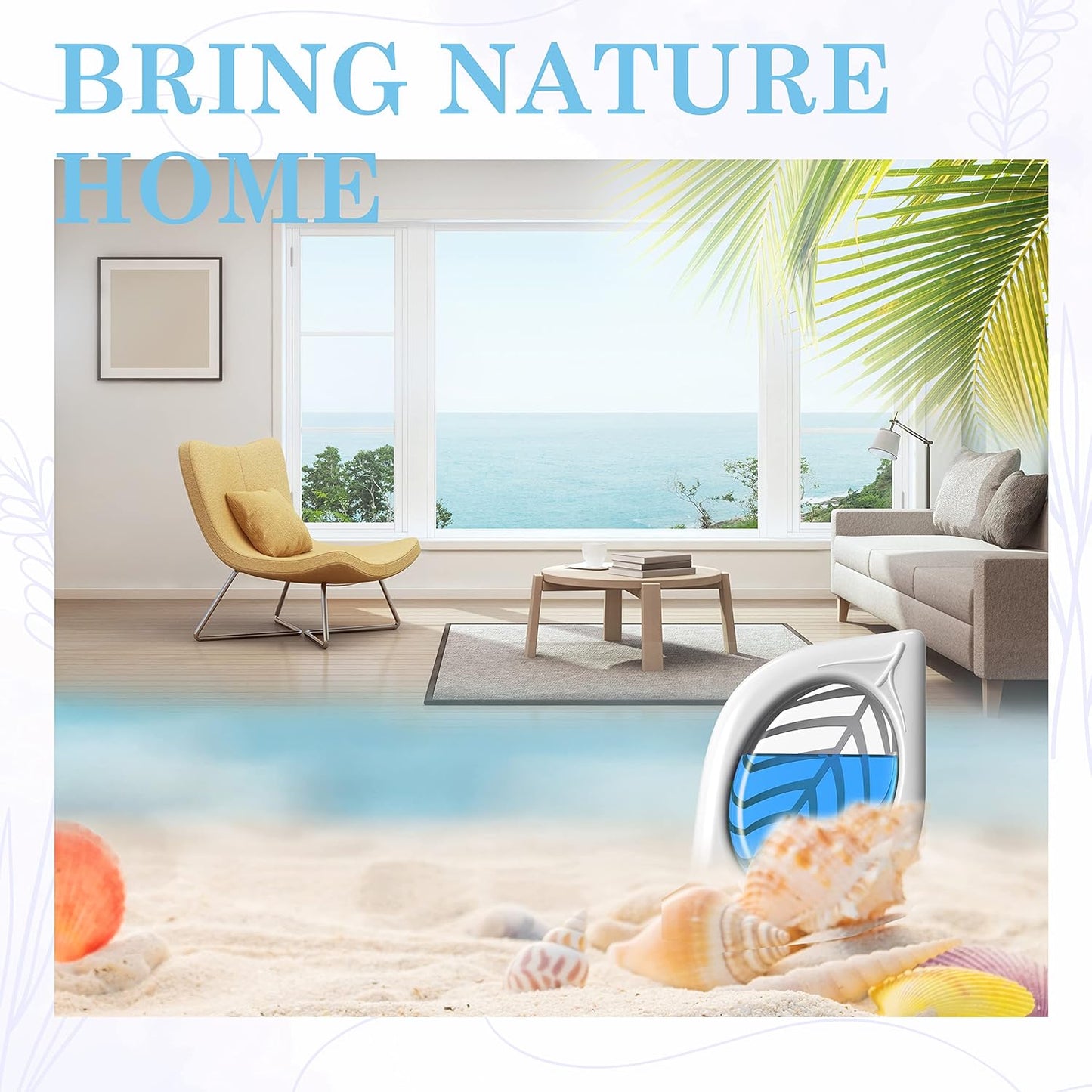 Air Deodorizer, 4 Pack, Ocean Scent, Odor Eliminator for Small Area Closets Bathroom Pets Strong Odor, Up to 120 Days