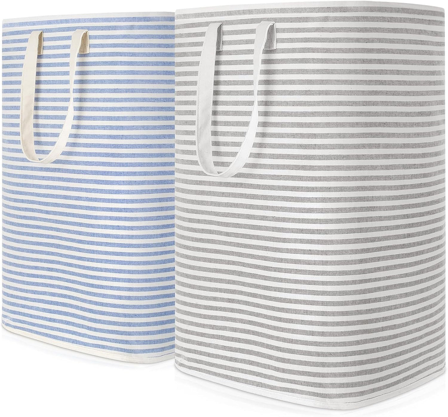 Lifewit 2 Pack Laundry Hamper Large Collapsible Laundry Basket, Freestanding Waterproof Cloth Hamper with Easy Carry Handles in Laundry Room Bedroom Bathroom College Dorm for Adult, Grey&Blue, 2 x 80L