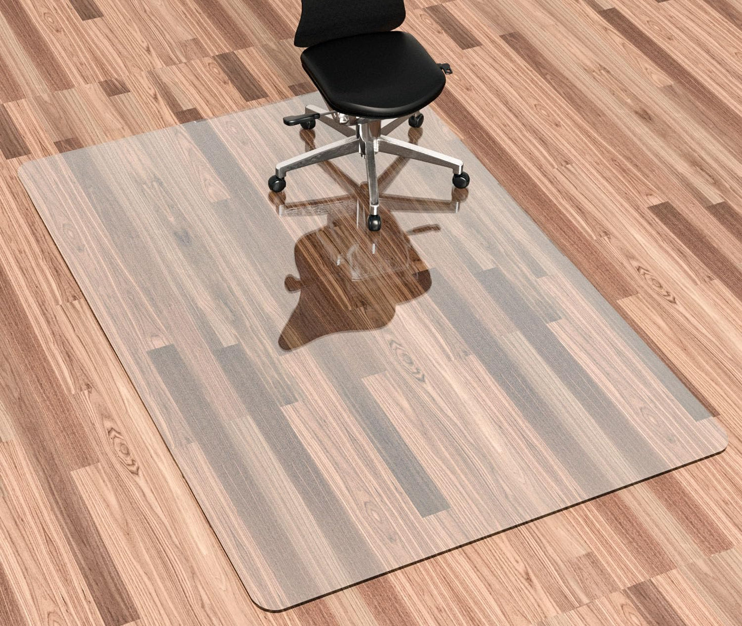 Office Chair Mat for Hardwood Floor, 1/8" Thick 46”x 60” Crystal Clear Hard Floor Chair Mat, Transparent Floor Protector Mat Flat Without Curling