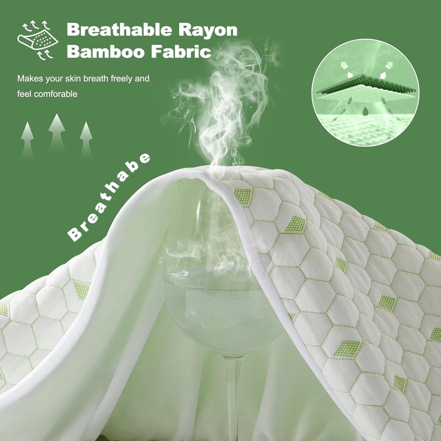 Waterproof Mattress Protector, Full Size Mattress Pad Fitted 6-15" Deep Pocket, 3D Air Fabric Double Bed Mattress Cover Noiseless Washable for College Dorm