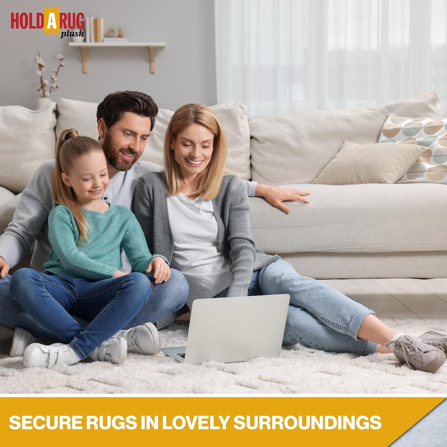 Hold-a-Rug Plush 10' Round Nonskid, Nonslip Rug Pad, Reversible Gripper, ¼ Thick, Safe for All Floors and Carpet, Keep Area Rugs Secure