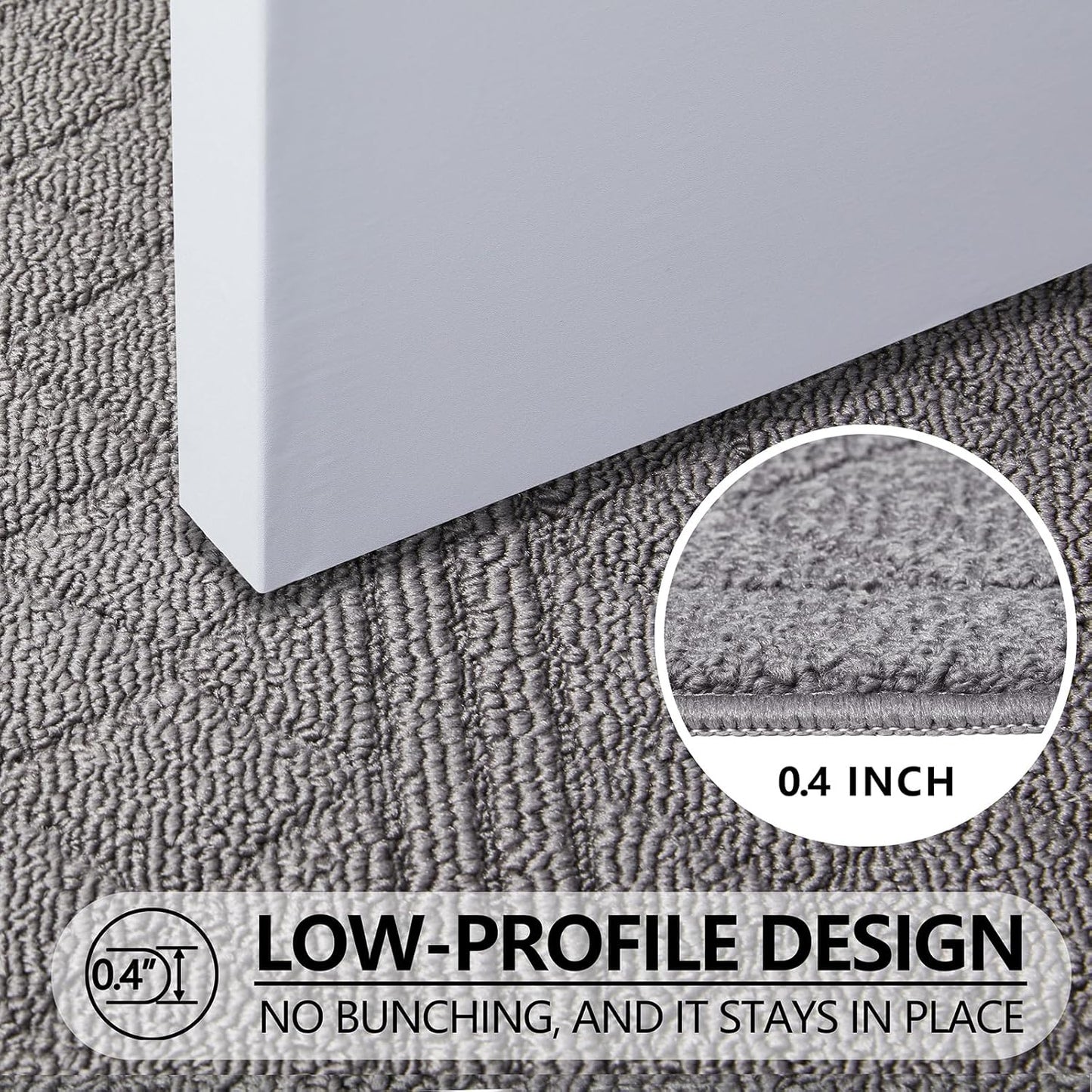 REFETONE Indoor Doormat, Front Back Door Mat 36"x59" Absorbent Rubber Backing Non Slip Door Mats, Low-Profile Resist Dirt Rugs, Machine Washable Door Rug Inside Floor Mat for Entryway, Light Grey