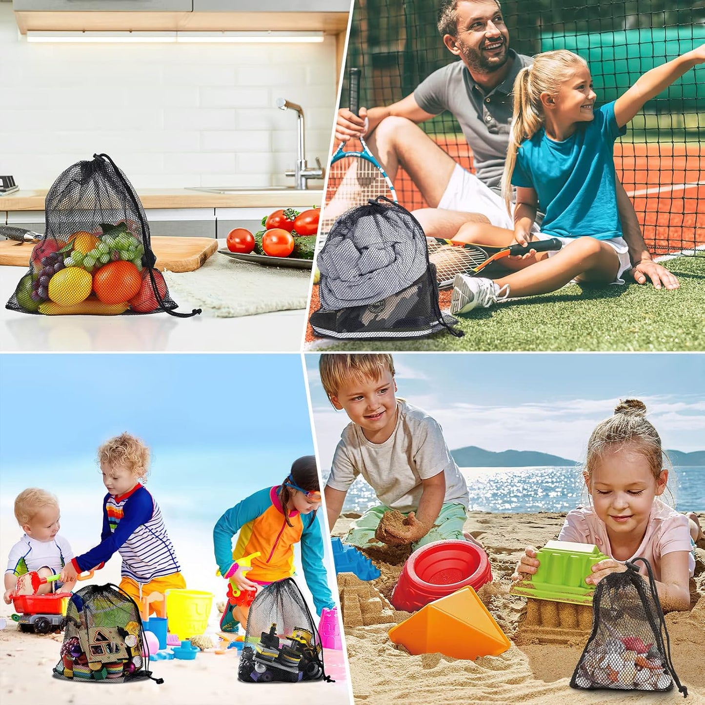 iMucci 13"X15.5" 100Pcs Mesh Laundry Drawstring Bag Nylon Drawstring Gym Bag with Cord Lock Closure