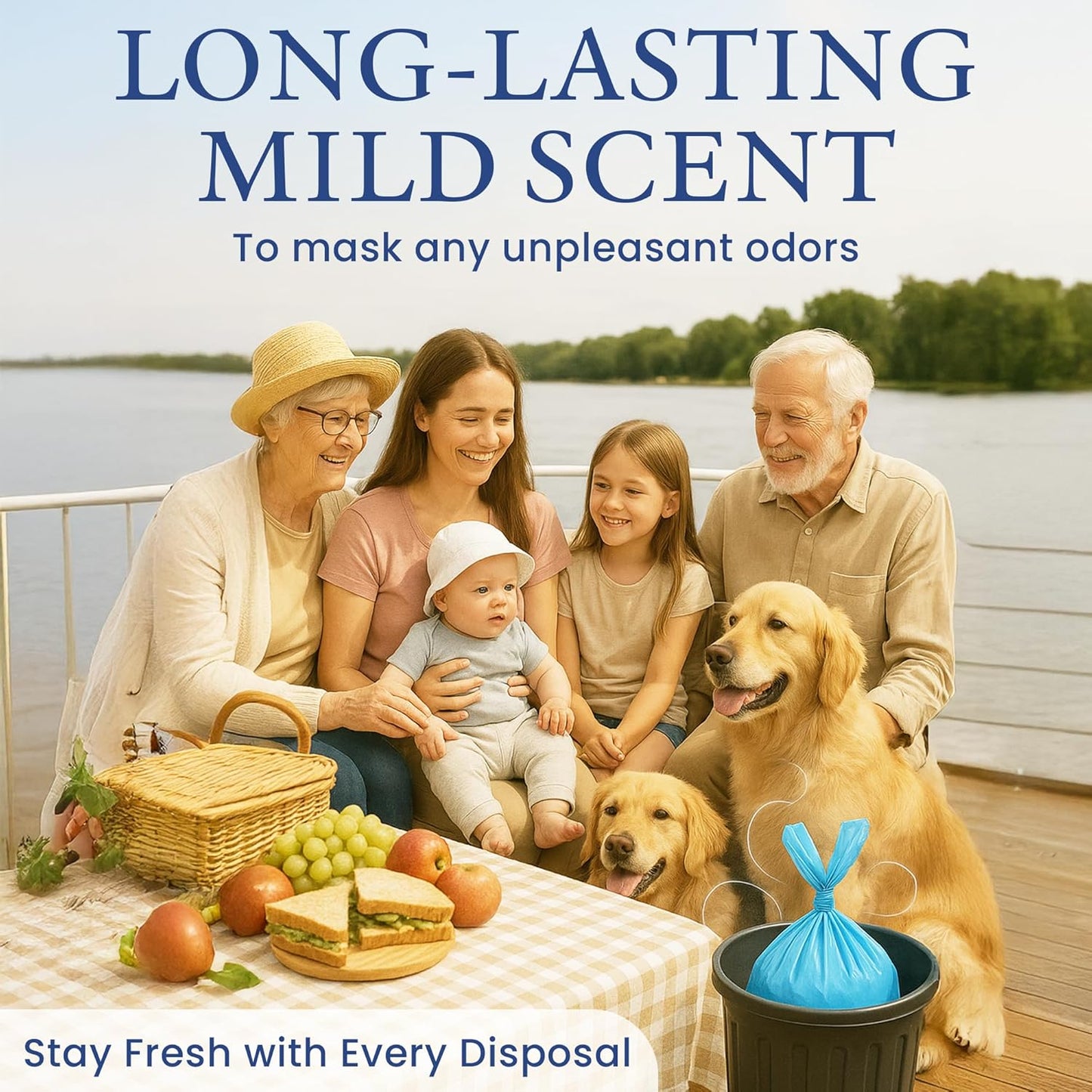 Heaven Scent Hygiene Bags 1.5MIL ULTRA-THICK Discreet Waste Disposal | Made in the USA | Mild Baby Powder Scented Trash Bags for Adult Briefs & Feminine Products - Large, 35 Bags