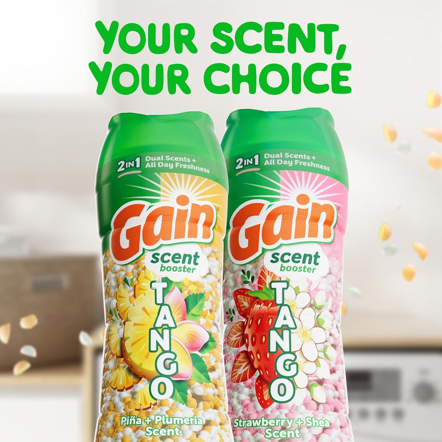 Gain Tango 2-in-1 Laundry Scent Booster Beads, Piña and Plumeria Scent, 10.7oz, Laundry Beads with Dual Scents Plus All Day Freshness
