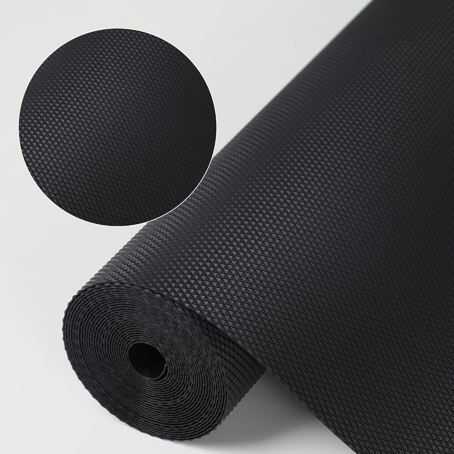 HooTown Shelf Liner Kitchen Cabinet Drawer Mats 23.6 Inch Wide x 78.7 inches Long, Non Slip EVA Plastic Water Resistant Pad for Bathroom Drawers,Shoe Shelves, Under Sink, Black