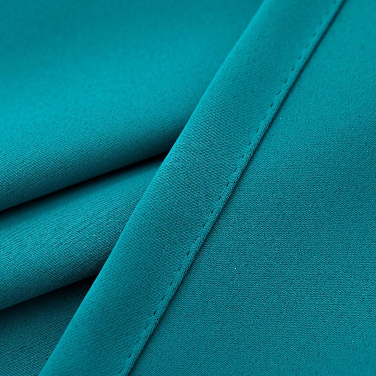 Pickluc Rod Pocket Tier Curtain - Half Blackout Curtain for Kitchen, Bathroom, Cabinet, Basement, 42 Inches Wide and 24 Inches Long, Teal, 2 Panels