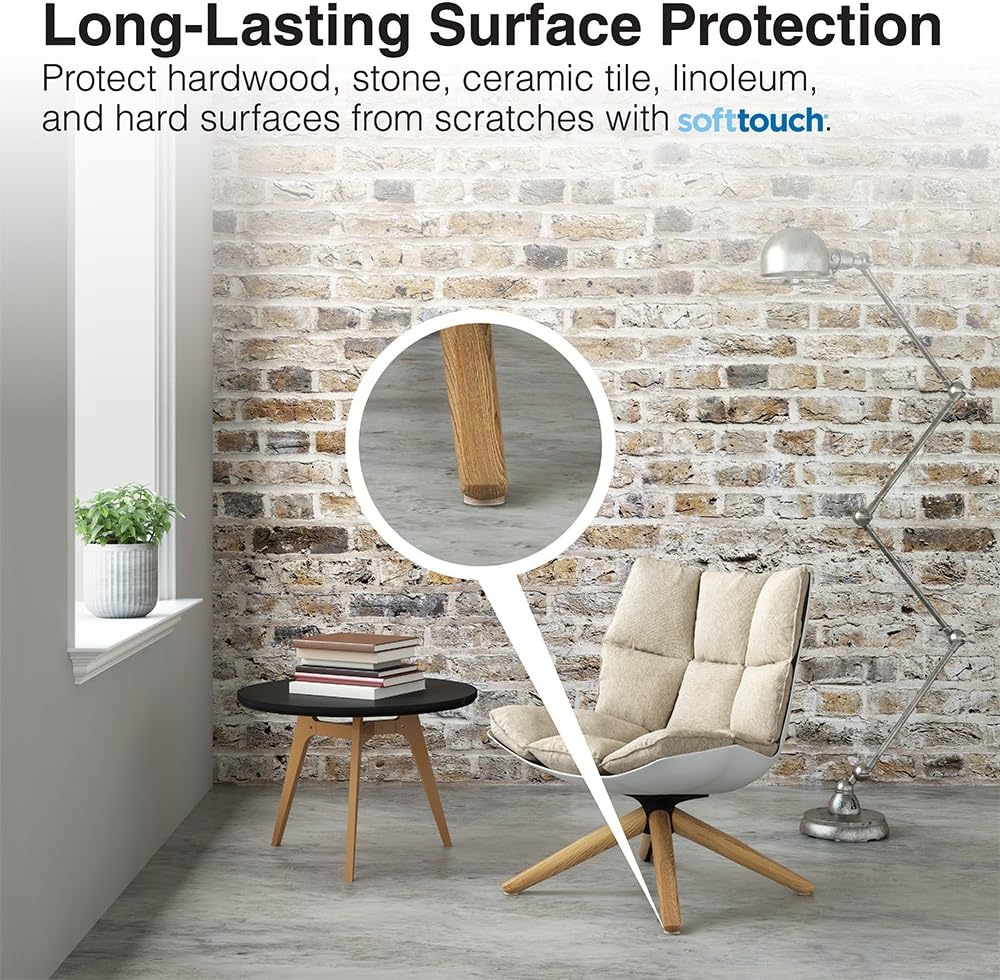 SOFTTOUCH 4723995N Heavy Duty 3 Inch Felt Furniture Pads to Protect Hardwood Floors from Scratches, Linen, 16 Count