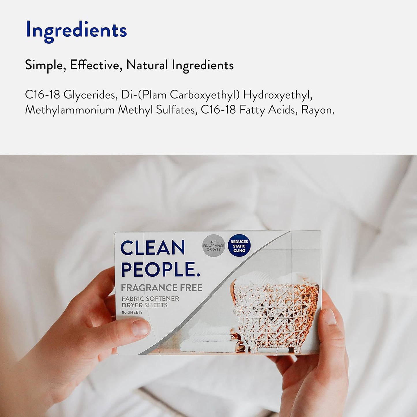 The Clean People Fabric Softener Sheets - Dryer Sheets - Softens & Removes Static Cling - Vegan Laundry Softener, Essential Oils - Fragrance Free 360 Pack