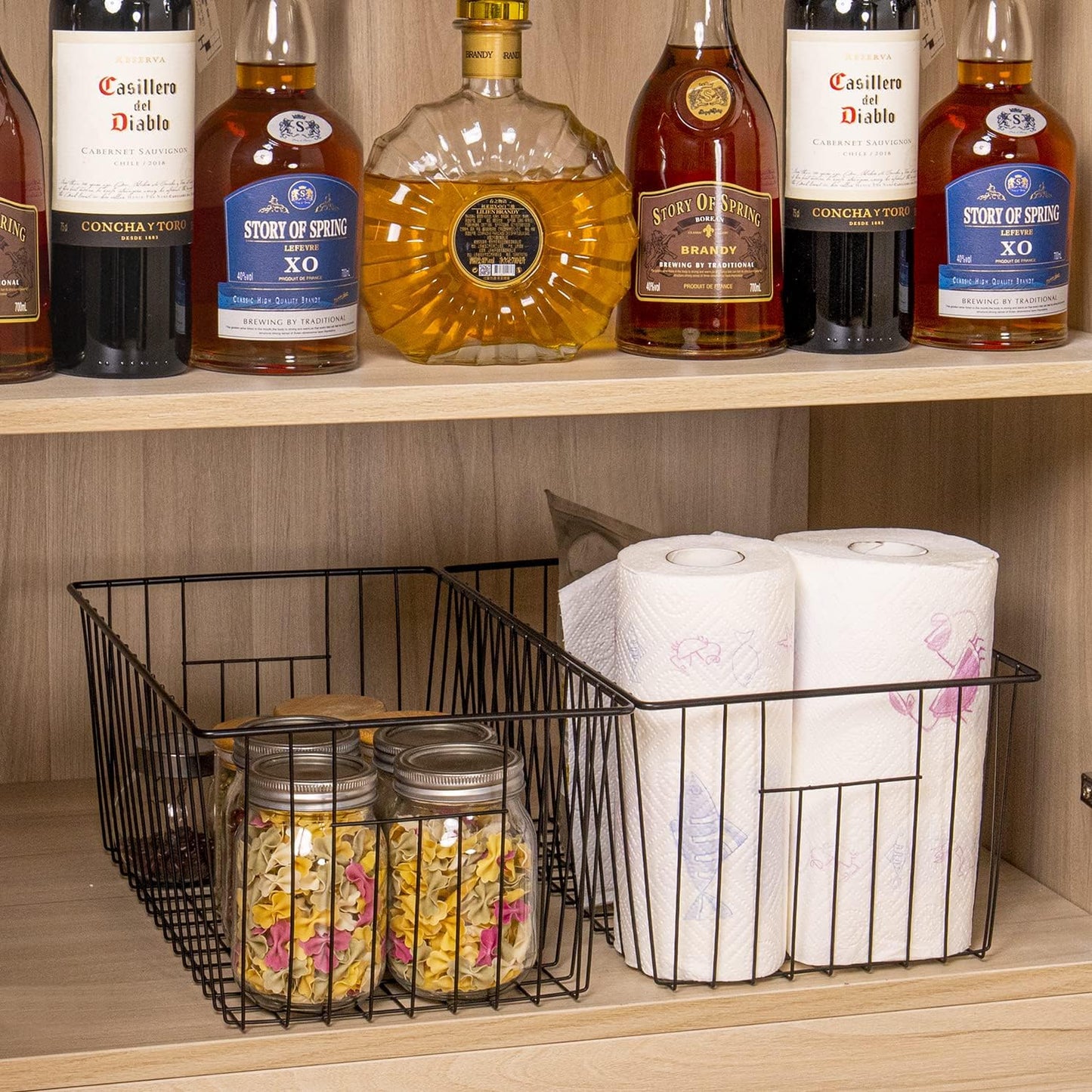 Freezer Organizer Bins, Upright Freezer Baskets for 16, 17, 21 cu.ft Standup Freezer, Durable Freezer Organizer Fully Use Space Improve Air Circulate, 3Pcs, Black