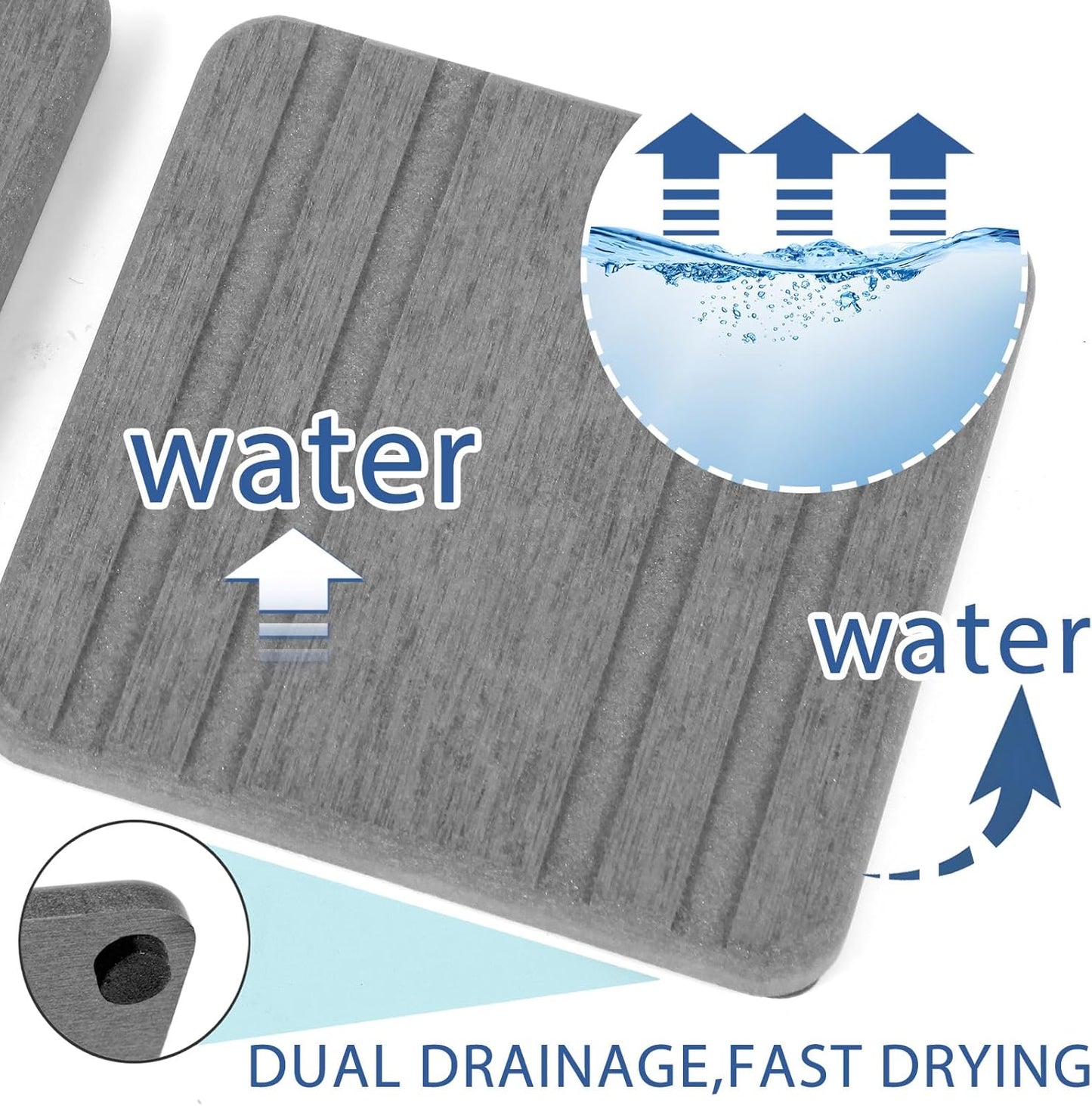 2PCS Water Absorbing Stone Tray, Quick Drying Diatomite Stone Sink Tray, Water Absorbent Diatomite Coasters for Kitchen Sink, Bathroom Counter Hand Soap Dish Toothbrush Holders