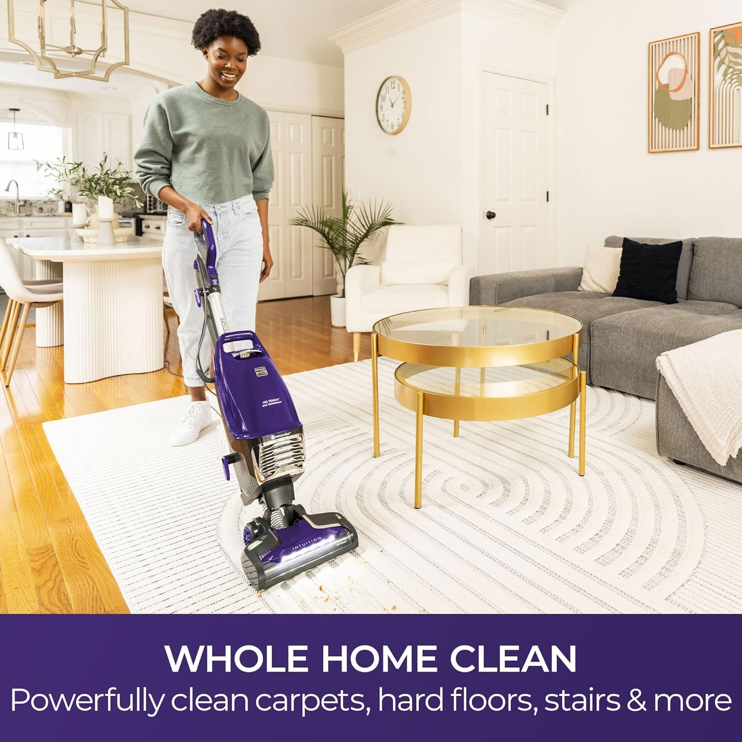 Kenmore BU4018 Intuition Bagged Upright Vacuum Lift-Up Carpet Cleaner 2-Motor Power Suction with HEPA Filter,3-in-1 Combination, Upholstery Tool for Hardwood Floor, Pet Hair, Purple