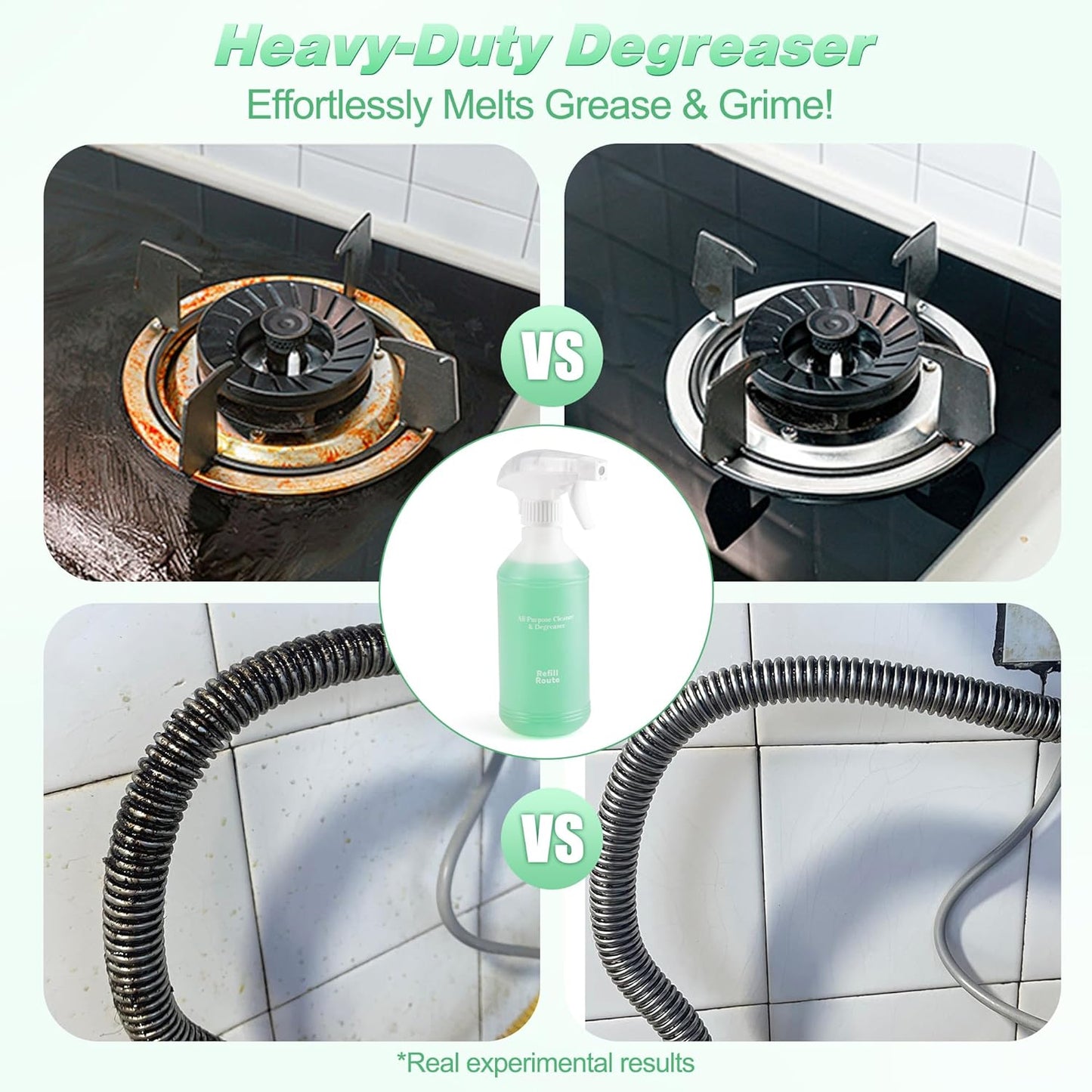 Kitchen Cleaner Spray, All Purpose Cleaner Kit, StoveTop Cleaner, Multi Purpose Cleaner Degreaser Tablets for Multi-Surfaces, Kitchen, Countertops, Ovens, Fresh Lime Scent, No-rinse Formula,192oz