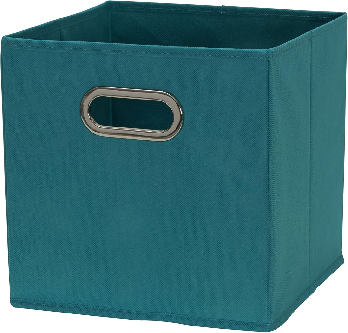 Household Essentials 83-1 Foldable Fabric Storage Bins | Set of 6 Cubby Cubes with Handles | Aqua