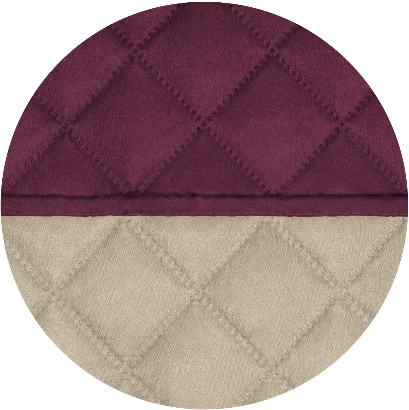 PureFit Reversible Quilted Sofa Cover, Water Resistant Slipcover Furniture Protector, Washable Couch Cover with Non Slip and Elastic Straps for Kids, Dogs, Pets (Sofa, Wine/Beige)