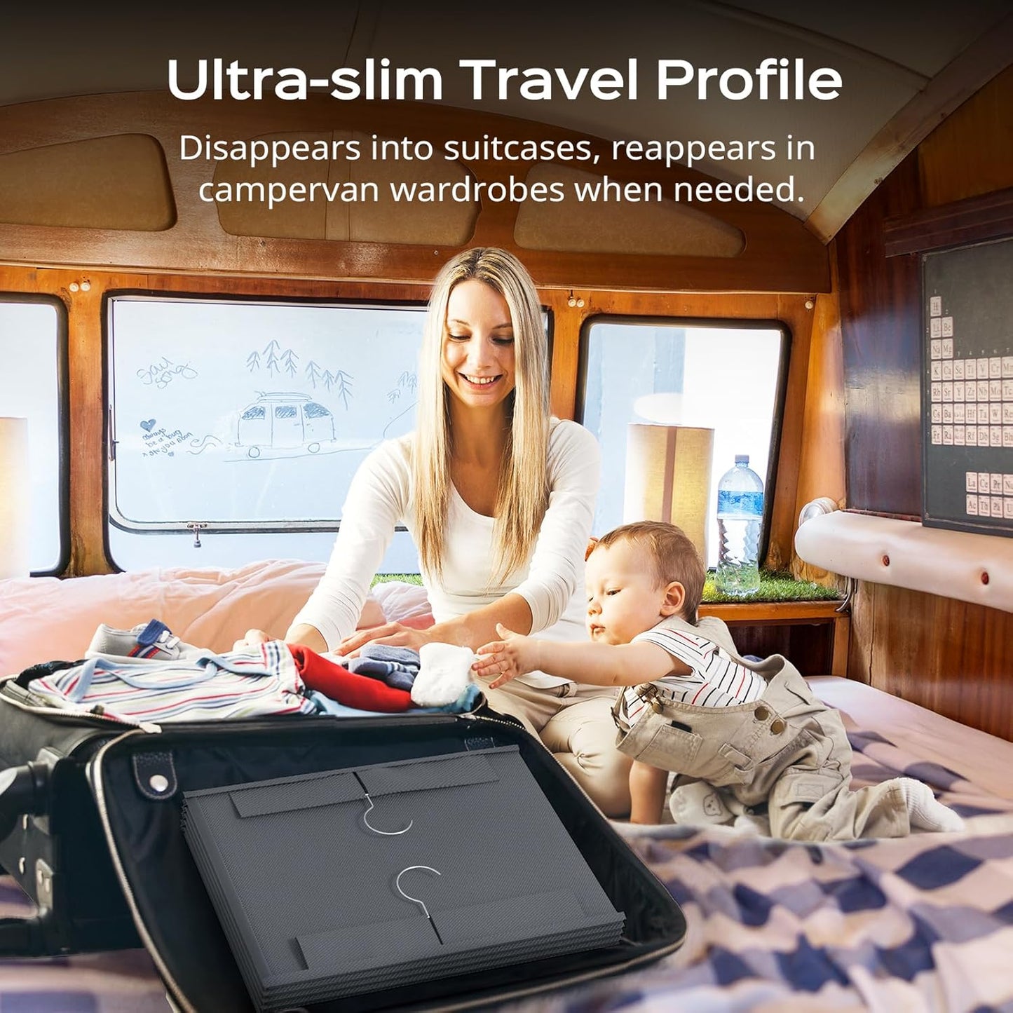 Deep Hanging Closet Organizers and Storage, Closet Hanging Storage Shelves with 5 Shelves and 4 Mesh Pockets, Heavy-Duty Closet Organizer for Clothes, Hats, and RVs and Dorm Essential,1-Pack, Grey