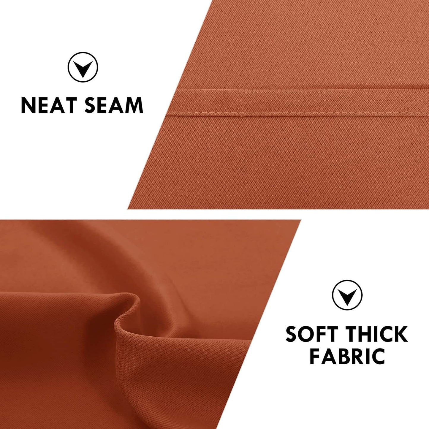 DWCN Blackout Curtains Thermal Insulated, Energy Saving & Noise Reducing Bedroom and Living Room Curtains, Burnt Ochre, W 42x L 36 Inch, Set of 2 Rod Pocket Curtain Panels