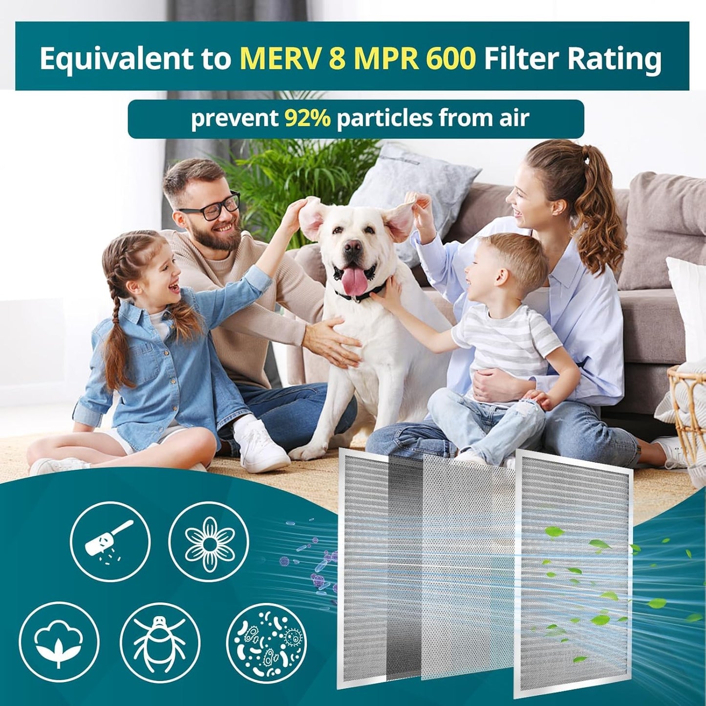 Torjim 18x24x1 Air Filter-MERV8, Washable & Reusable Electrostatic AC/HVAC Furnace Filter, Permanent Air Filter, Breathe Fresher, Easy Install