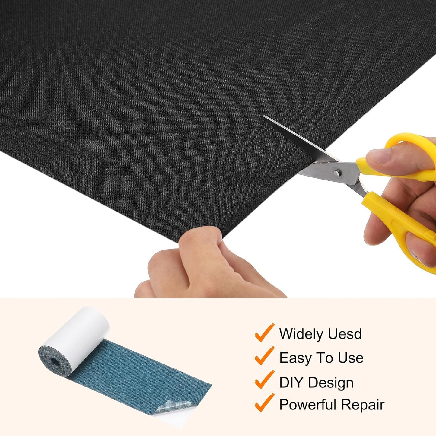 Repair Patches Repair Tape Self-Adhesive DIY Repair Patch Linen Gear Patch for Sofa, Furniture, Chair, Clothing,Tents,3x60 Inch,Dark Blue