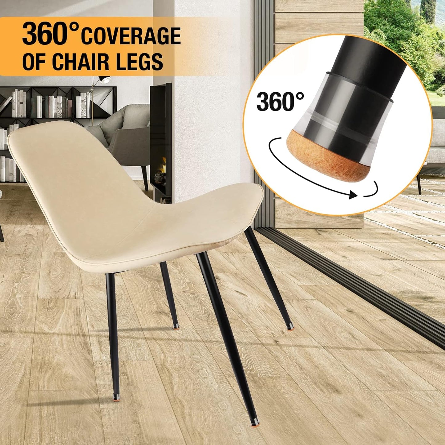 32 Pcs New Small Chair Leg Protectors for Hardwood Floors, Silicone Chair Leg Floor Protectors, Chair Leg Caps Covers Protect Wooden Floors from Scratching, Thick, Won't Tear