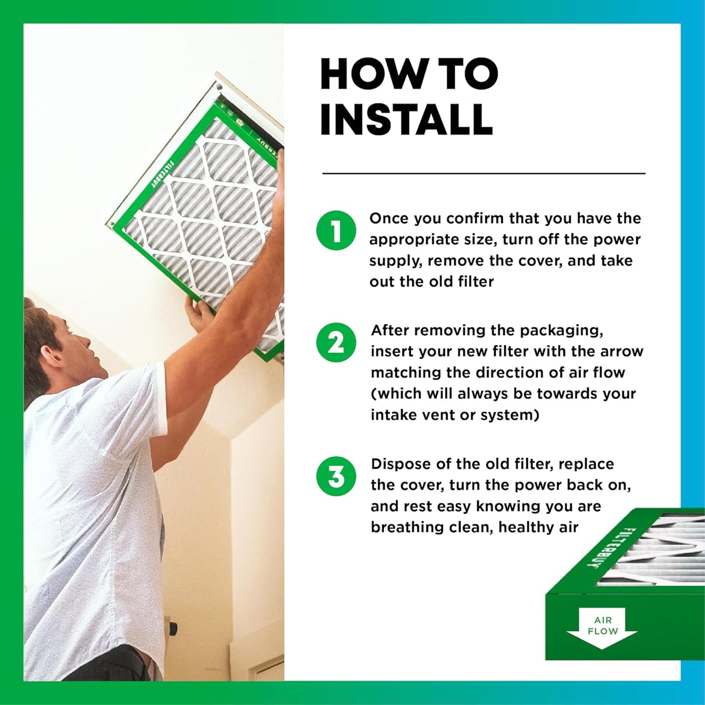 Filterbuy 16x20x1 Air Filter MERV 8 (MPR 700) Dust Defense Replacement (6-Pack), Electrostatic Pleated HVAC AC Furnace Filters, Made in USA (Actual Size: 15.50 x 19.50 x 0.75)