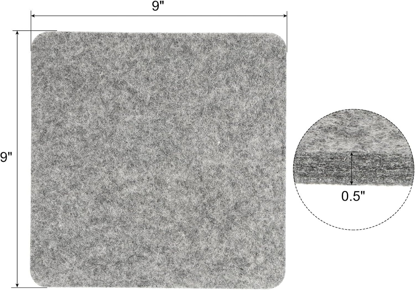 PATIKIL Wool Pressing Mat, 9" x 9" Wool Ironing Pad Blanket 0.5" Thickened Heat Resistant Quilting Ironing Pad for Quilters Sewing Craft, Grey