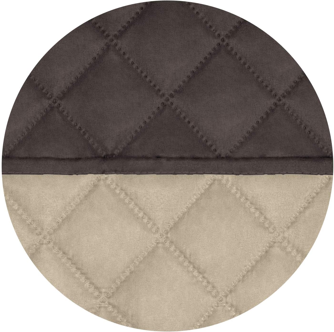PureFit Reversible Quilted Sofa Cover, Water Resistant Slipcover Furniture Protector, Washable Couch Cover with Non Slip and Elastic Straps for Kids, Dogs, Pets (Chair, Chocolate/Beige)
