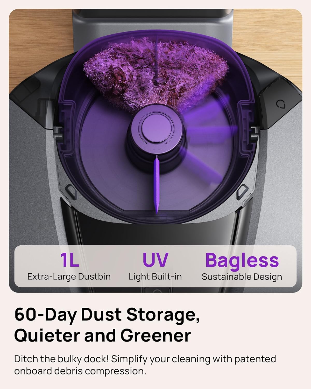 3i G10+ Robot Vacuum and Mop Combo, 18,000 Pa Suction, 60-Day Hands-Free Cleaning with Quiet Debris Compression, Smart LiDAR Navigation, Auto Extension Along Edges, Ideal for Hard Floors & Carpets