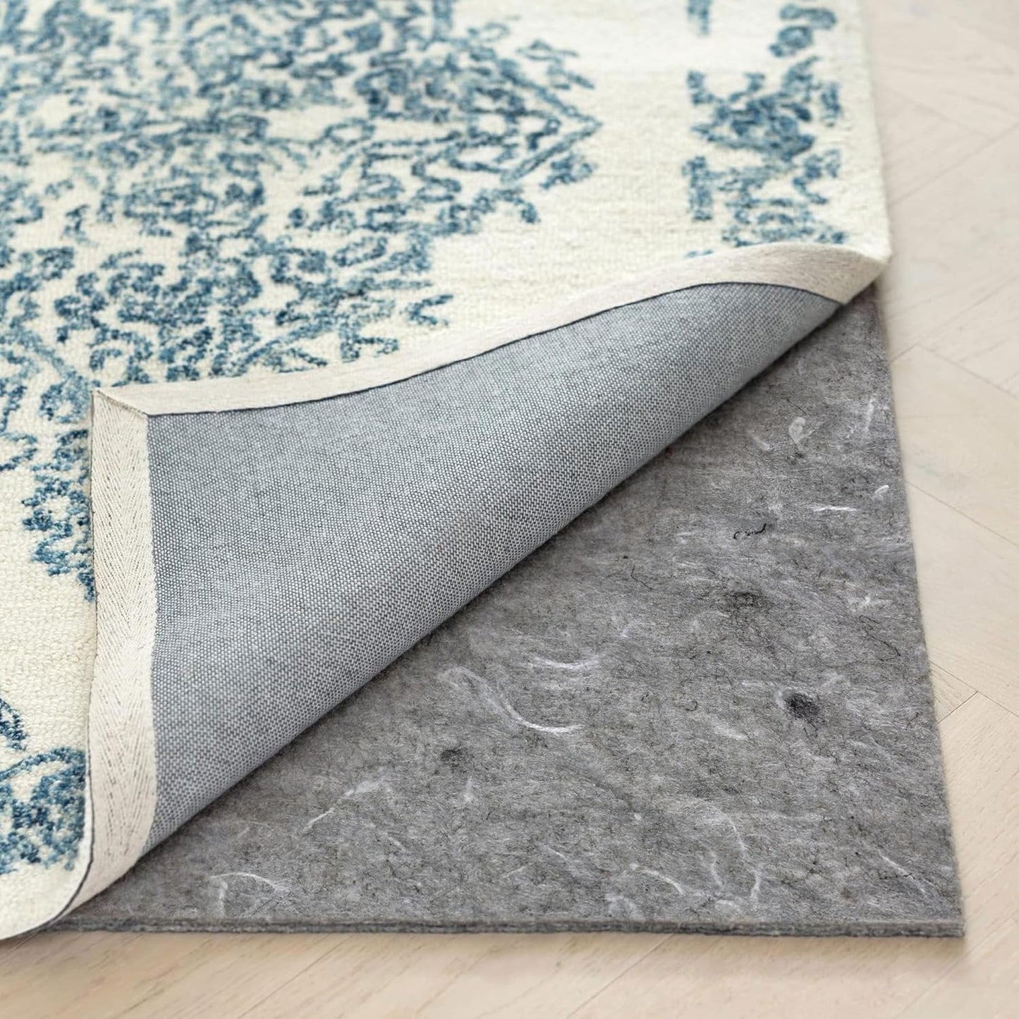 RUGPADUSA - Dual Surface - 6'10" x 9'10" - 1/8" Thick - Felt + Rubber - Non-Slip Backing Rug Pad - Adds Low-Profile Comfort and Protection