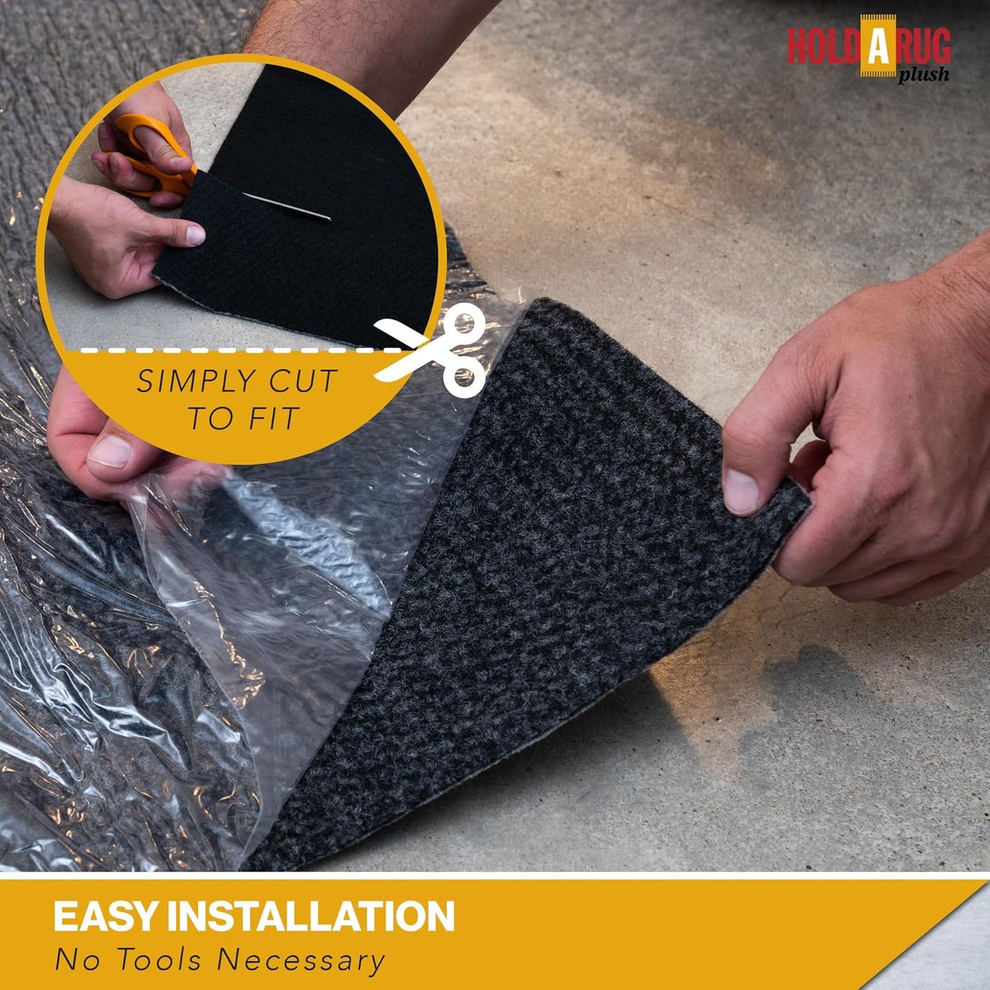 Hold-a-Rug Plush 2'6 x 16' Nonskid, Nonslip Rug Pad, Reversible Gripper, ¼ Thick, Safe for All Floors and Carpet, Keep Area Rugs Secure