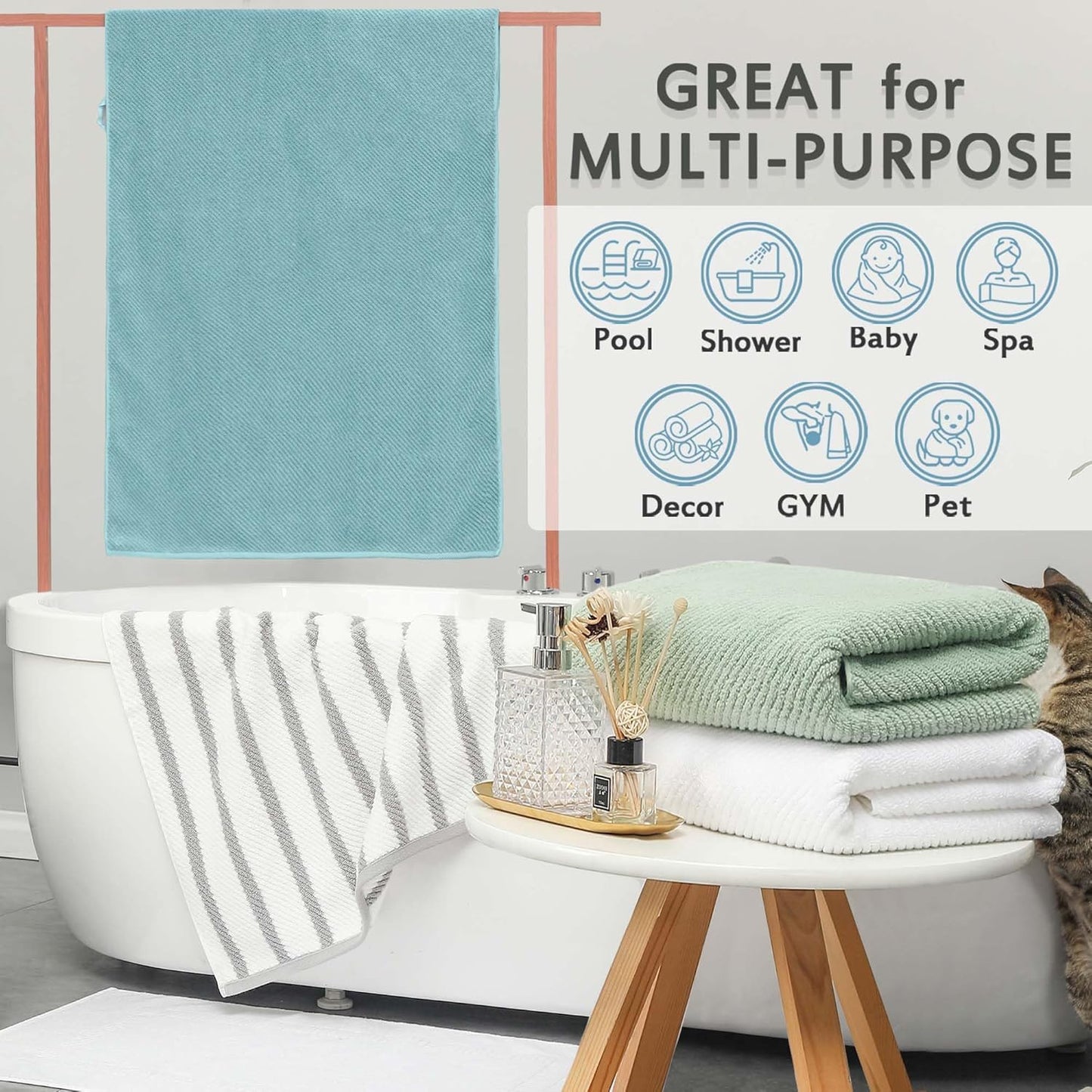 VOOVA & MOVAS Red Bath Towels, 4 Pack Large 30" x 56" - 100% Cotton | Quick Dry | Light Weight | Thick | Soft | Absorbent, Bath Towels Set for Bathroom, Bathroom Decor Set, Burgundy Red