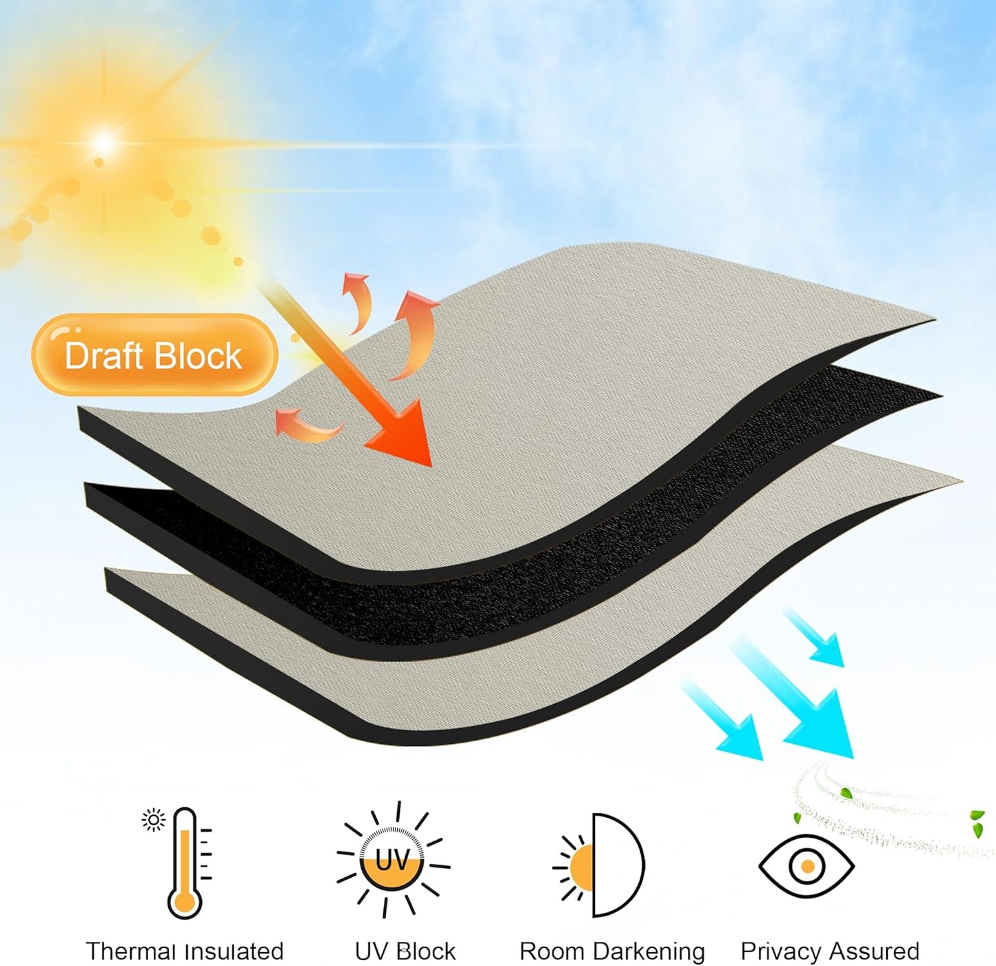 RYB HOME Blackout Short Cafe Curtains, Privacy Light Block Small Window Curtains for Bedroom Kitchen Basement Dining Classroom, W 34 x L 30 inches, Natural, 2 Panels