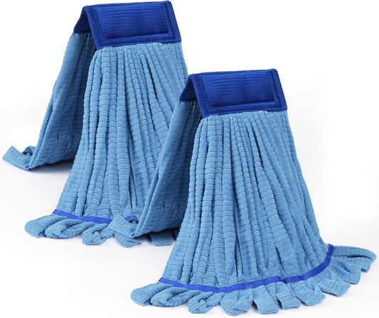 Large Microfiber Tube Mop Heads,Heavy Duty Mop Head,Highly Absorbent,Commercial Mop Head Replacement,Wet Mop Heads Replacement,for Hardwood, Tile, Laminate Floors (Blue)