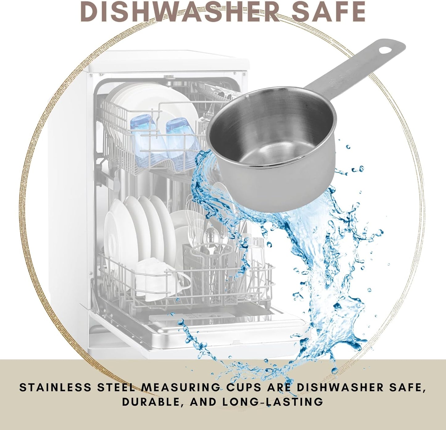 1/4 Cup Stainless Steel Measuring Cup | Sturdy Metal 60 ml | 60 cc | 2 oz | Single Cup for Wet and Dry Ingredients | Great for use as 1/4 Cup Dog Food Scoop - 12 PK