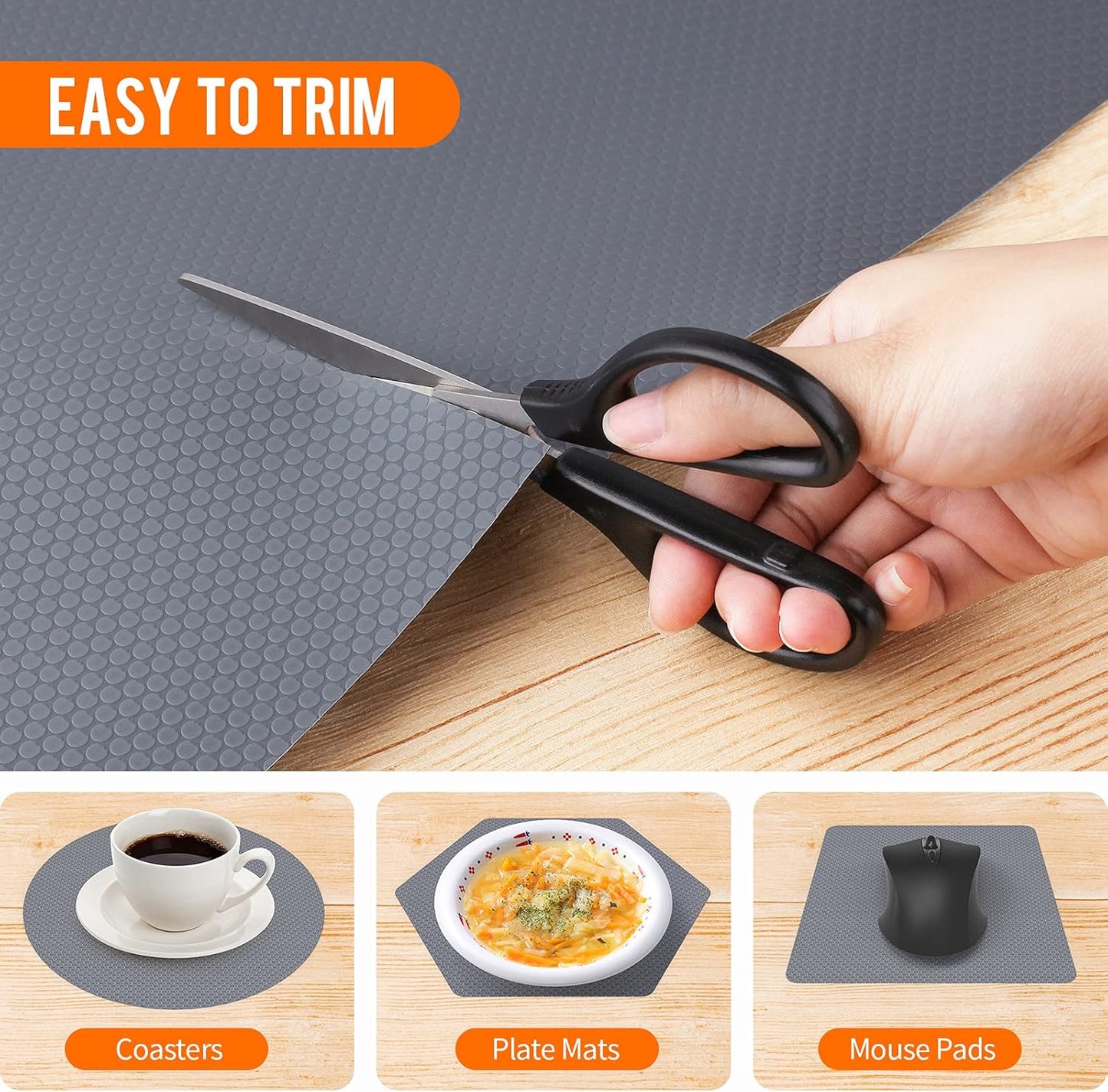 Shelf Liners for Kitchen Cabinets Non-Slip Drawer Liner Non Adhesive Cupboard Mat EVA Material Refrigerator Mats Fridge Liner Washable for Shoerack, Storage and Desks 17.3 x 393.7 Inches