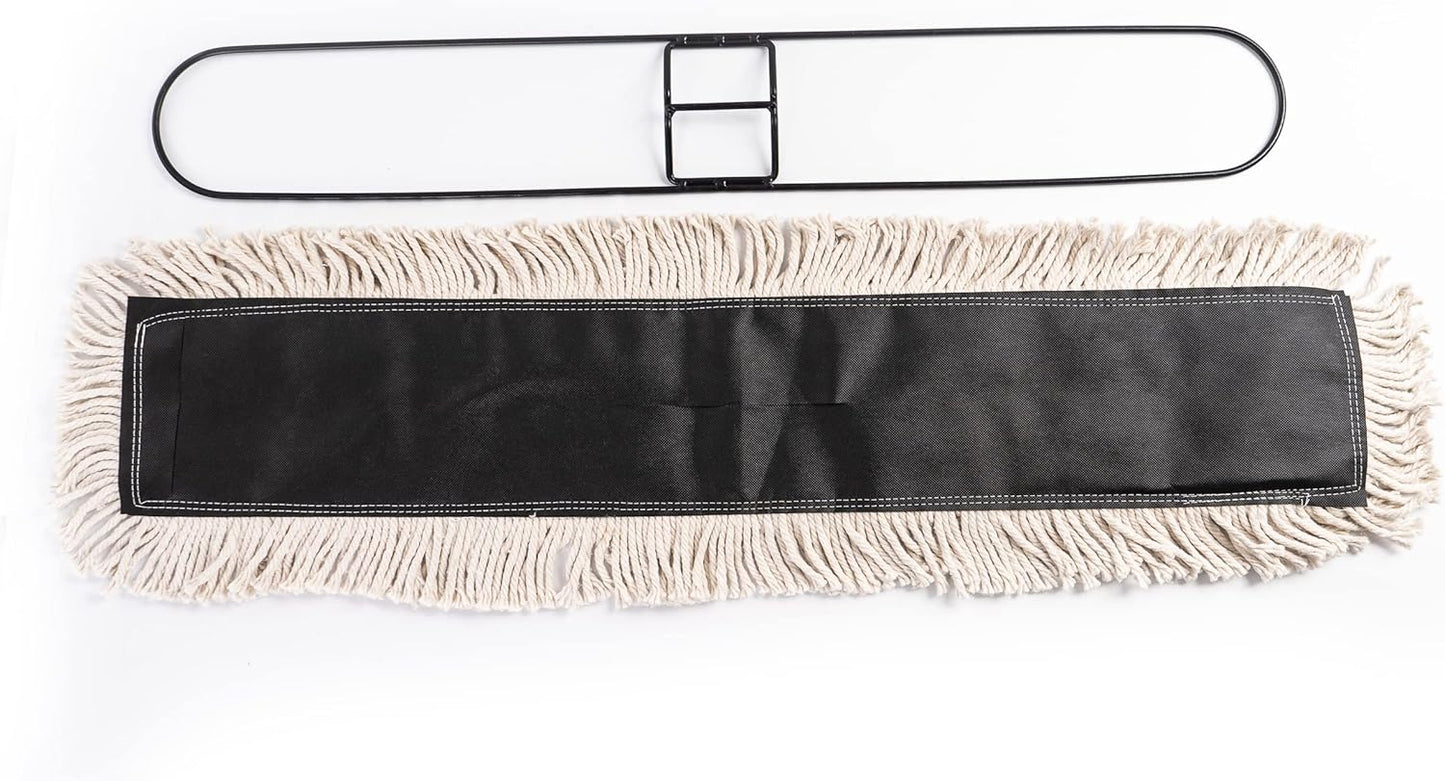Matthew Cleaning 24'' High Strength Disposable Dust Mop Cotton Cut-end Yarn Mop Replacement Heads for Residential & Commercial Fit Standard Dust Mop Frames, Hardwood, Laminate, Concrete Floors 12Pack