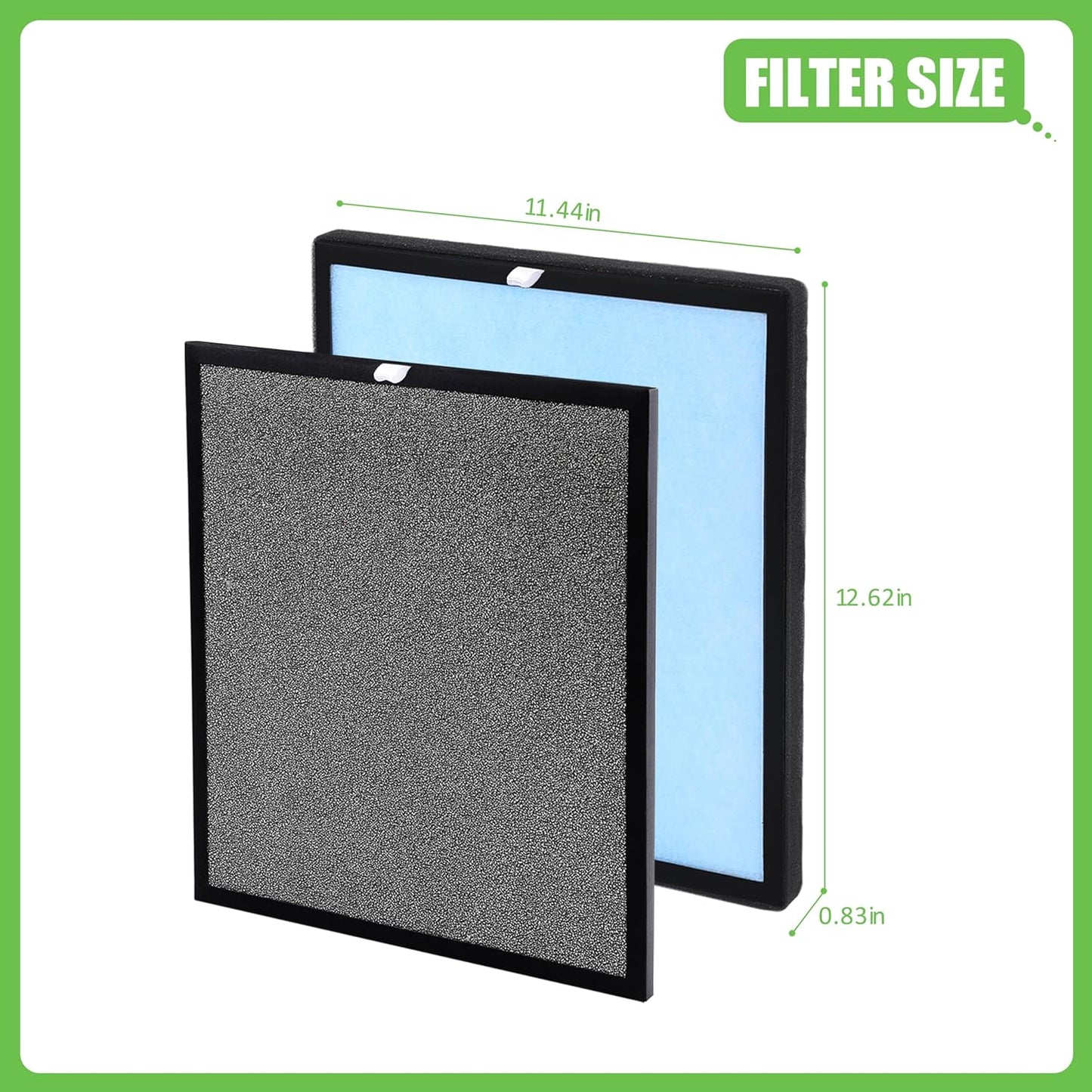 HSP001 True HEPA Filter Replacement, Compatible with HSP001 Air Purifier, 4 in 1 H13 True HEPA and Activated Carbon Pre-Filter, 3 Pack